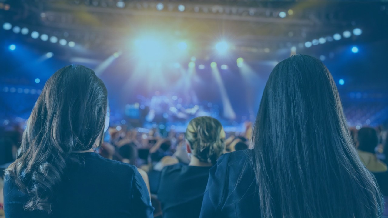 Two girls at a concert